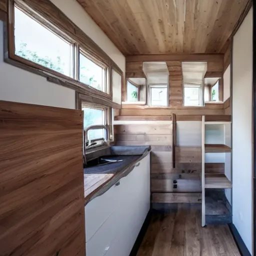 Image similar to brutalist tiny home