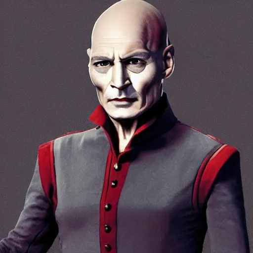 Image similar to johnny depp as captain picard