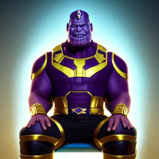 Image similar to a portrait of abdelfattah alsisi as thanos, the pixar adaptation, with same hairstyle, angry facial expressions, hyper detailed, digital art, trending in artstation, cinematic lighting, studio quality, smooth render, unreal engine 5 rendered, octane rendered