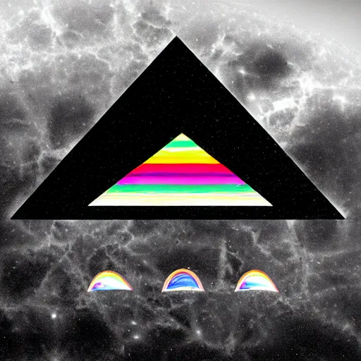 Image similar to pink floyd dark side of the moon, album cover, music 🎶, digital art