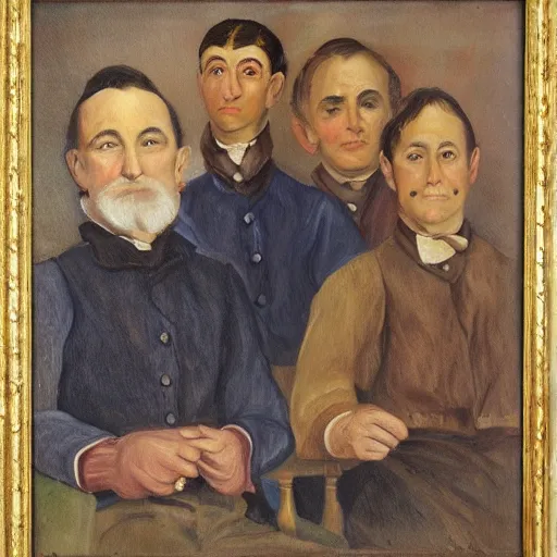 Prompt: portrait of Yankees, New England painting style