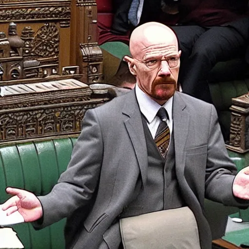 Image similar to Walter white inside the House of Commons