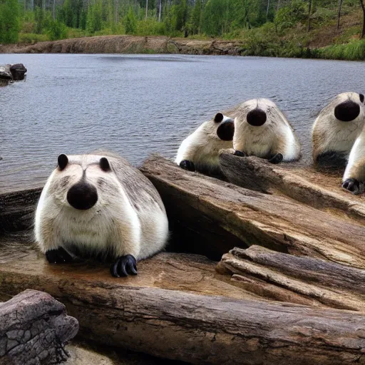 Prompt: ivory dam, the ruling seat of the beaver race, our benevolent overlords