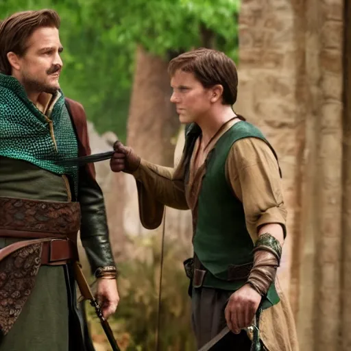 Prompt: Still of the remake of Robin Hood movie by Walt Disney