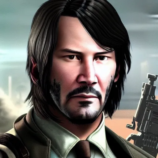 Prompt: Keanu Reeves in Call of duty war zone 4K quality super realistic