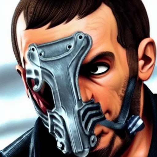 Prompt: niko bellic with bane mask