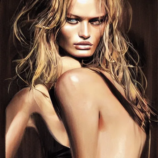 Image similar to portrait young edita vilkeviciute, versace fashion show 2 0 1 1 spring summer, cinematic lighting, art by artgerm and greg rutkowski