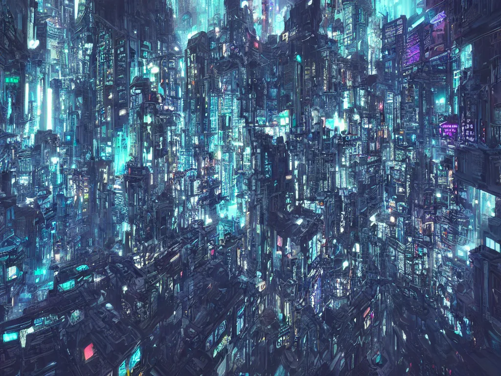 Image similar to Cyberpunk fractal city