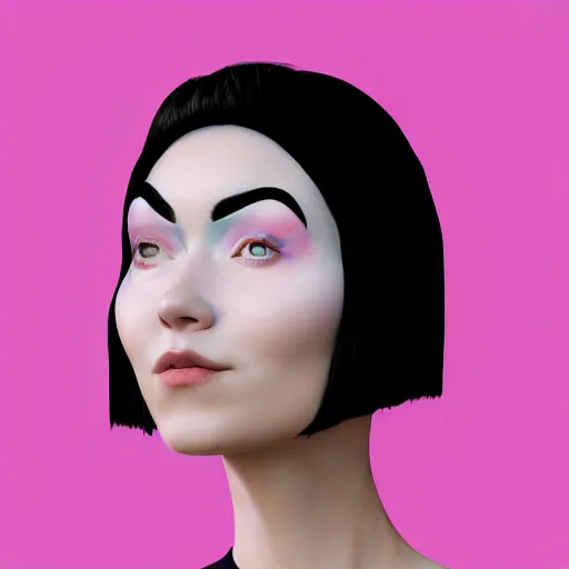 Image similar to portrait of a woman with a cake pan face, digital art, 8k, trending on artstation