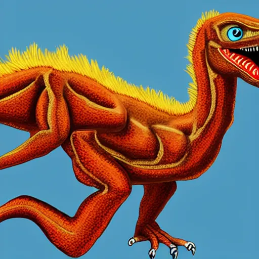 Image similar to stunning digital art of a velociraptor made of dna