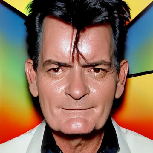 Prompt: charlie sheen sniffing spray-paint