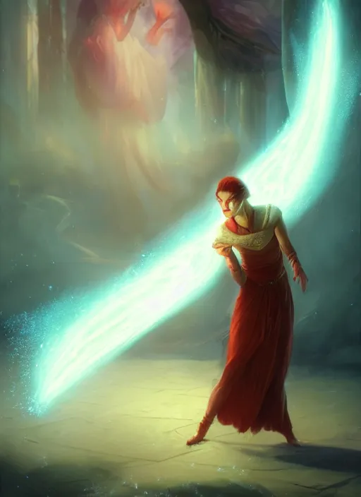 Prompt: a mage casting a frost spell by charlie bowater and john howe and delphin enjolras