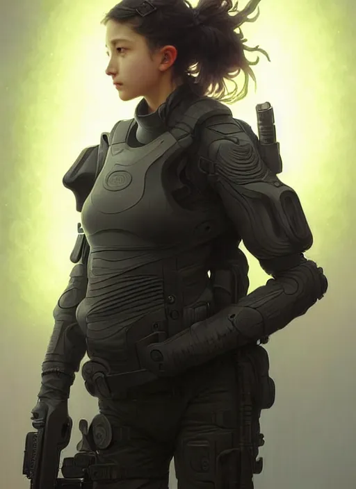 Prompt: girl wearing tactical gear, fine details, intricate lights, phoenix, bio luminescent, plasma, by ruan jia and artgerm and range murata and wlop and ross tran and william - adolphe bouguereau and beeple. key art. fantasy illustration. award winning, artstation, intricate details, realistic, hyperdetailed, 8 k resolution.
