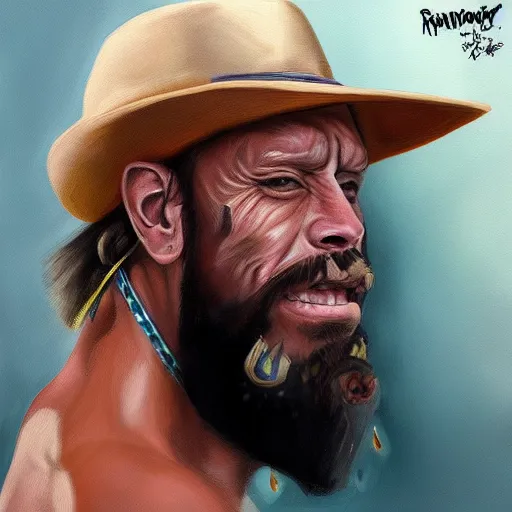 Image similar to randy savage portrait fantasy painting trending on artstation