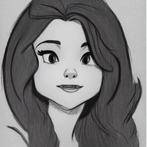 Image similar to milt kahl pencil sketch of chloe grace moretz as disney snow white