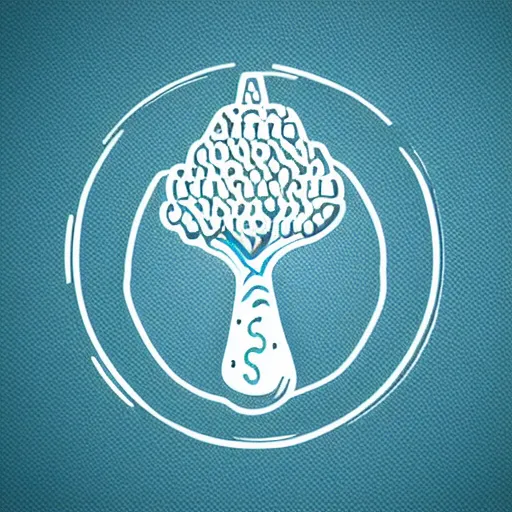 Image similar to Vectorial Logo Design of the Artificial Intelligence Artwork Channel called 'INIT_SEED' which represents an egg from which grows the electronic tree of all possibilities.