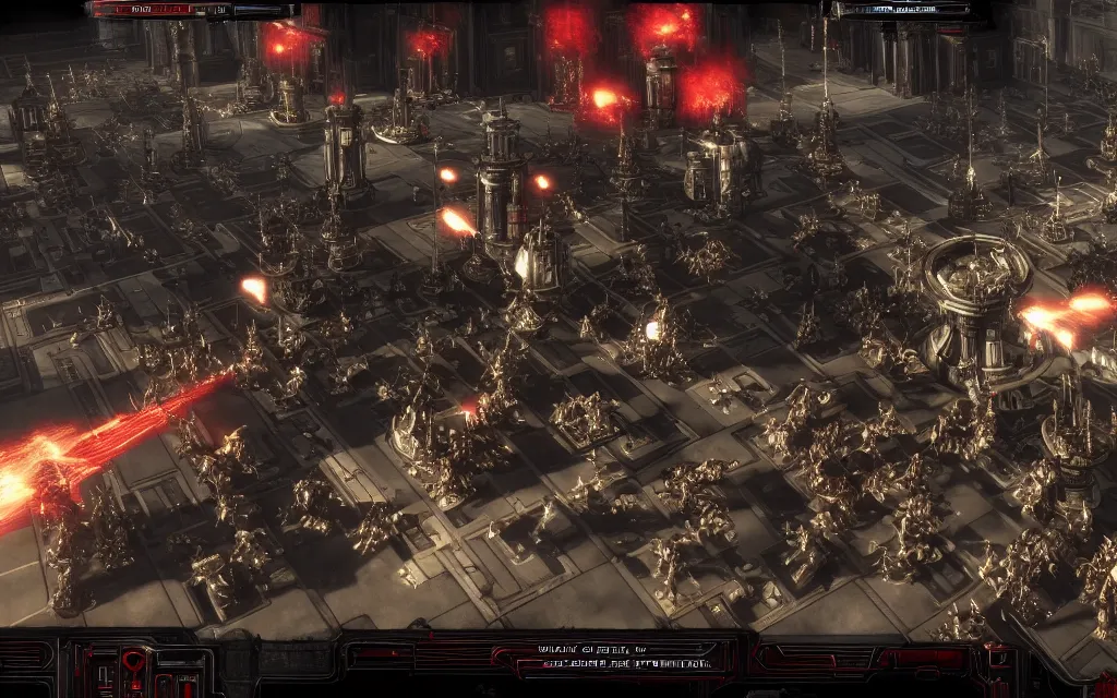 Image similar to adeptus mechanicus game screenshot from warhammer 4 0 0 0 cutscene