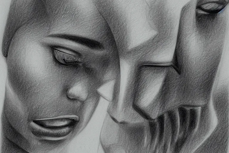 Image similar to artificial intelligence and modern technology. pencil drawing.