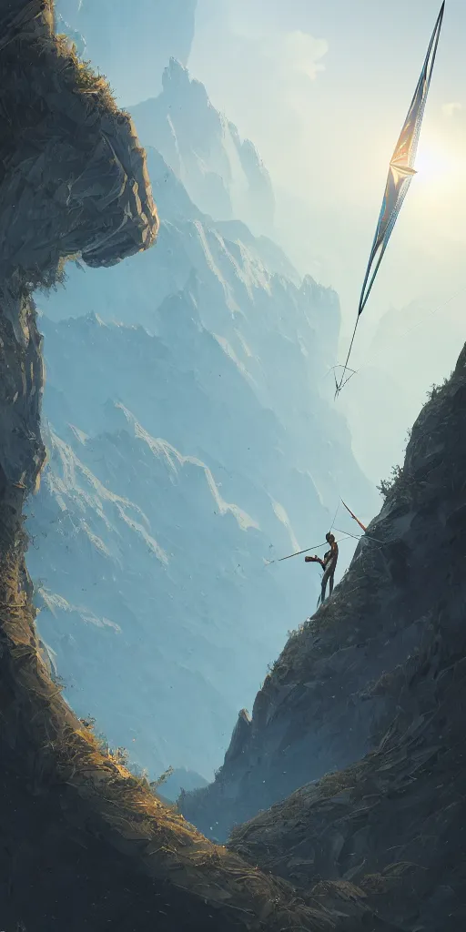 Image similar to a beautiful delicate huge mega bow and arrow, solid background, electron flow, android, machinery, metal, fine texture structure, hyper detailed, perfect shadows, atmospheric lighting, 3 d render, in the style of pascal blanche and sparth juan raphael lacoste paul pepera pablo roldan, 4 k hd