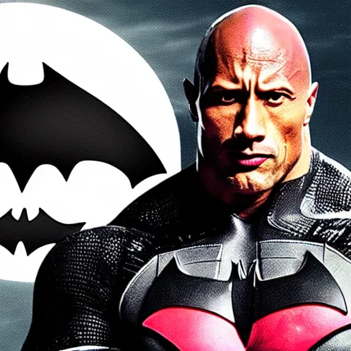 Image similar to Dwayne Johnson as Spiderbatman , an film still