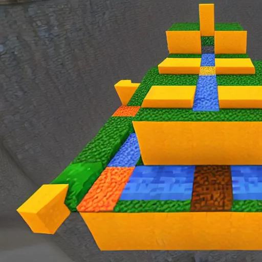 Prompt: minecraft made of cheese