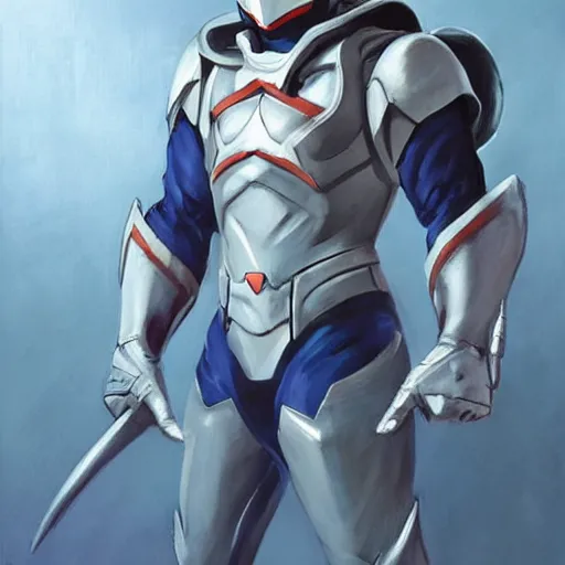 Image similar to greg manchess portrait painting of armored moon knight mixed with ultraman and nightwing as overwatch character, medium shot, asymmetrical, profile picture, organic painting, sunny day, matte painting, bold shapes, hard edges, street art, trending on artstation, by huang guangjian and gil elvgren and sachin teng