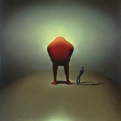 Image similar to man having an existential crisis, surrealist art in the style of salvador dali and zdzisław beksinski, highly detailed, trending on wikiart