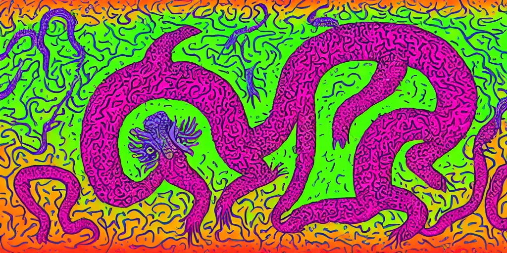 Image similar to a psychedelic campaign poster for hippies that reads SLUGS TASTE LIKE THE FUTURE!, concept art