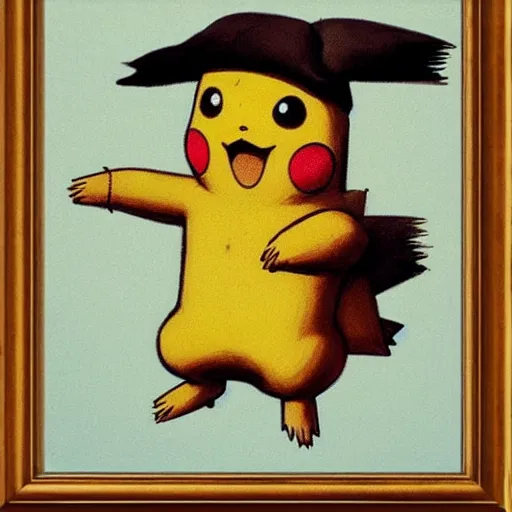 Image similar to pikachu painted by leonardo da vinci