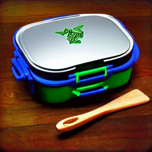 Prompt: “A lunchbox of it was made by Razer”