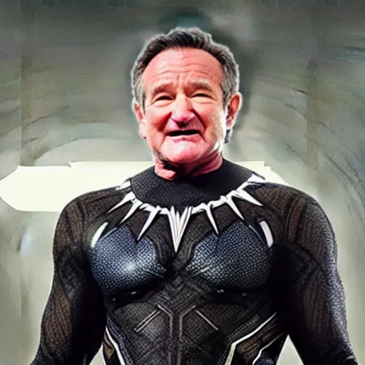 Image similar to robin williams as black panther