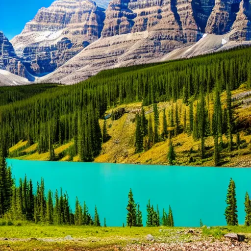 Prompt: Beautiful Alberta lake image UHD 4K