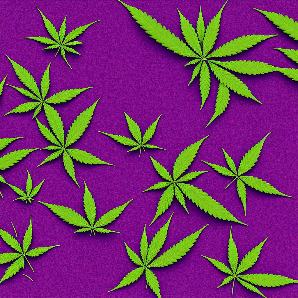 Prompt: Marijuana, 3d render, purple leaves, octane render, purple weed, extremely high quality, marijuana photography, 200mm lens, 8k
