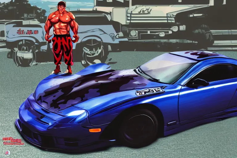 Prompt: anime, john cena, car wrap, side shot, high quality