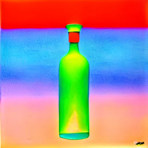 Prompt: vodka bottle by shusei nagaoka, kaws, david rudnick, airbrush on canvas, pastell colours, cell shaded, 8 k