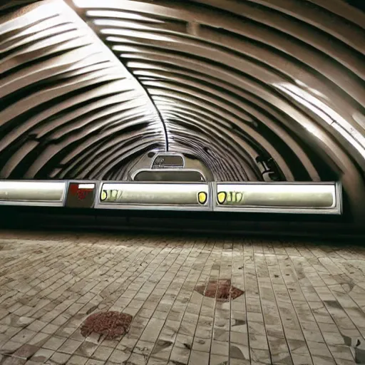 Image similar to martian subway station,