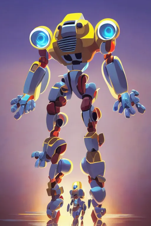 Image similar to metabots medabots medarotto medarot robot minimalist comics, behance hd by jesper ejsing, by rhads, makoto shinkai and lois van baarle, ilya kuvshinov, rossdraws global illumination ray tracing hdr radiating a glowing aura