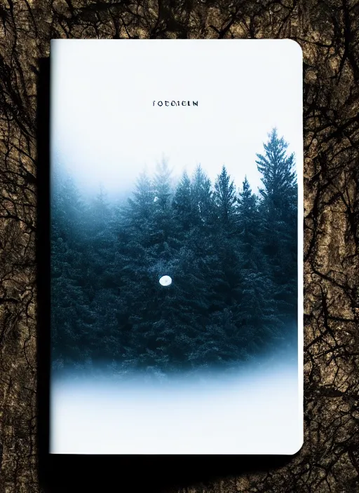 Image similar to 4 k, high details, thriller book cover of a forest with moon, realistic concept, unsplash photography, shutterstock, getty images, highly detailed photography, flickr, white background