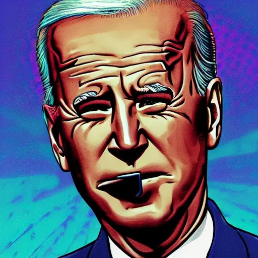 Image similar to joe biden smoking dmt as a crunchy hippie by godmachine