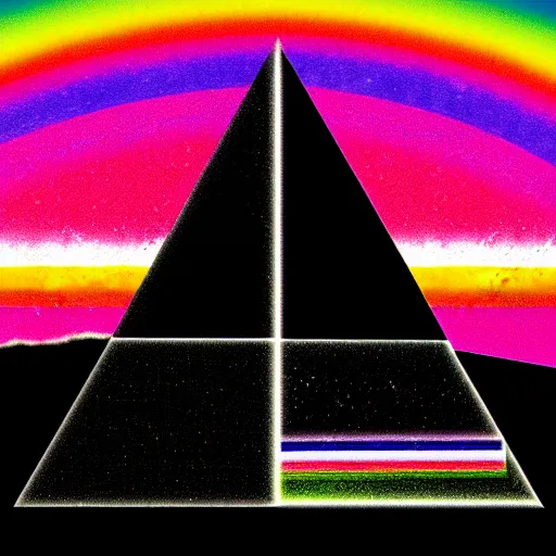 Image similar to pink floyd dark side of the moon, album cover, music 🎶, digital art