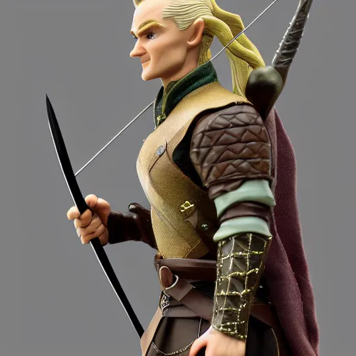 Prompt: Legolas as a figurine, rendered in Maya, V-Ray, 8k, studio, light, artstation