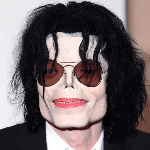 Image similar to Michael Jackson is playing Tommy Wiseau's character in the film The Room