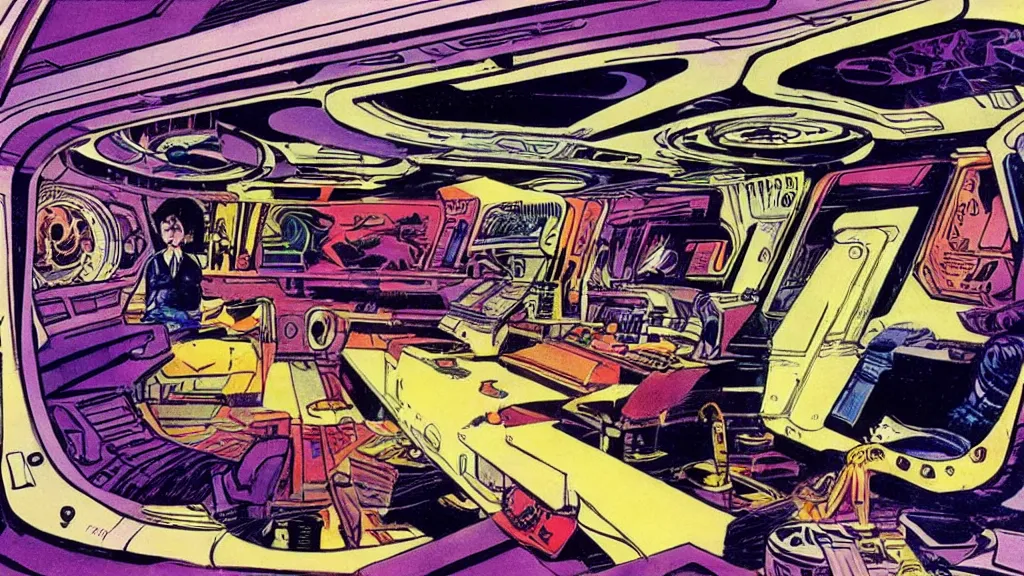 Prompt: spaceship interior by Jack Kirby