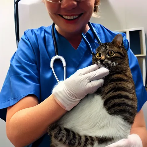 Prompt: a cat working as doctor