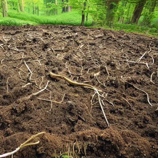 Image similar to a beautiful landscape photo of a mycelium under plowed land