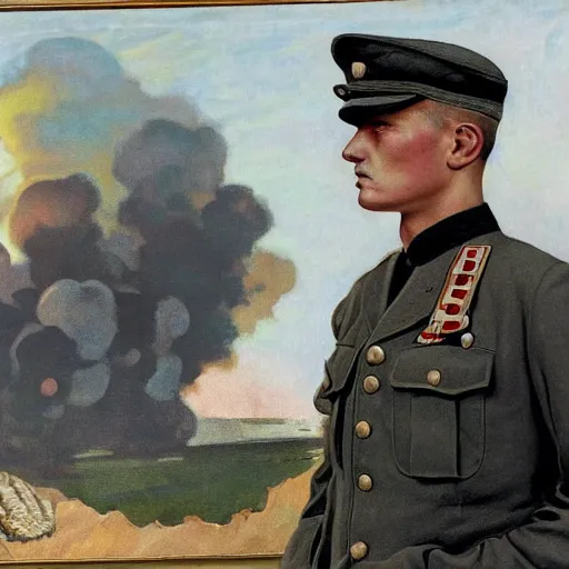 Portrait of a shell shocked wwi soldier