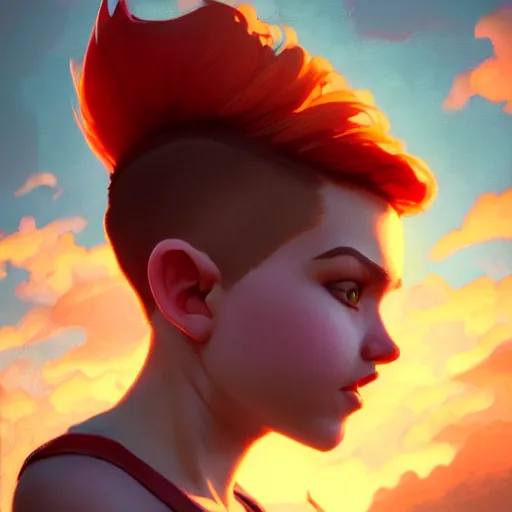 Prompt: a Photorealistic dramatic hyperrealistic gnome woman, pixie undercut hair, by WLOP,Artgerm,Greg Rutkowski,Alphonse Mucha, Beautiful dynamic dramatic bright sunset lighting,shadows,cinematic atmosphere,Artstation,concept design art,Octane render,8k