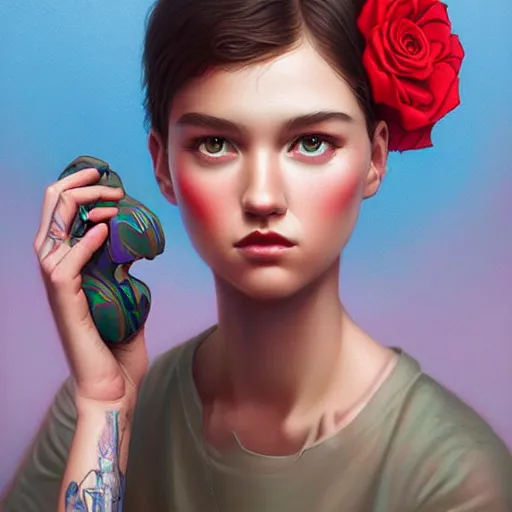 Image similar to lofi portrait, Pixar style, by Tristan Eaton Stanley Artgerm and Tom Bagshaw.