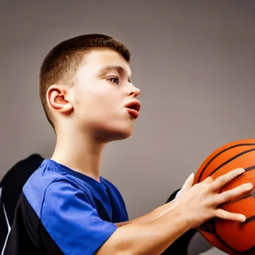 Prompt: a kid shooting a basketball, very realistic, realistic face, photorealistic