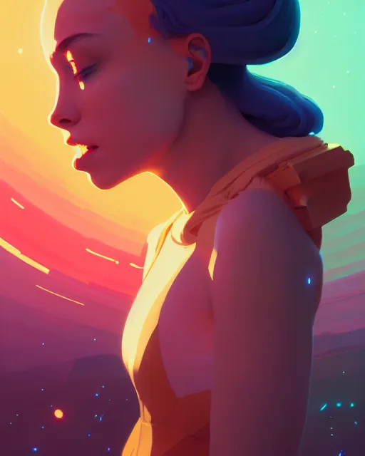 Image similar to portrait of a beautiful woman monster astronaut, bathed in light, octane render, unreal engine, gaudy colors, greg rutkowski, loish, rhads, beeple, makoto shinkai and lois van baarle, ilya kuvshinov, rossdraws, tom bagshaw, alphonse mucha, global illumination